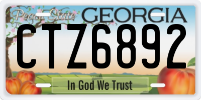 GA license plate CTZ6892