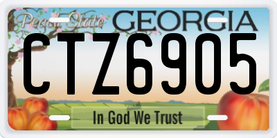 GA license plate CTZ6905