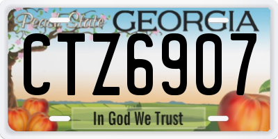 GA license plate CTZ6907