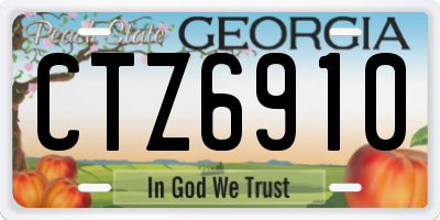 GA license plate CTZ6910