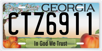 GA license plate CTZ6911