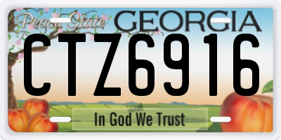 GA license plate CTZ6916