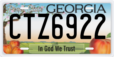 GA license plate CTZ6922