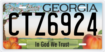 GA license plate CTZ6924