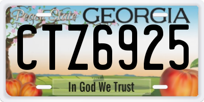 GA license plate CTZ6925