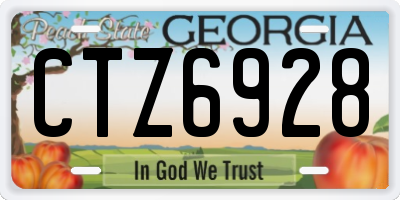 GA license plate CTZ6928