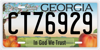 GA license plate CTZ6929