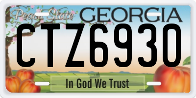 GA license plate CTZ6930