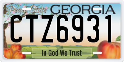 GA license plate CTZ6931