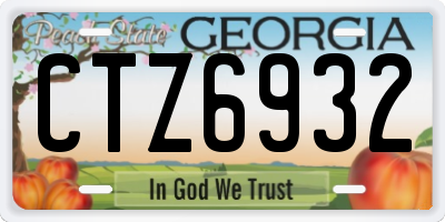 GA license plate CTZ6932