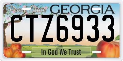 GA license plate CTZ6933