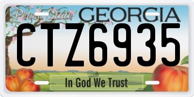 GA license plate CTZ6935