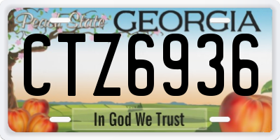 GA license plate CTZ6936
