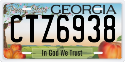 GA license plate CTZ6938