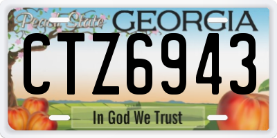 GA license plate CTZ6943