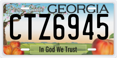 GA license plate CTZ6945