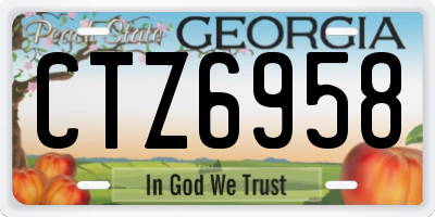 GA license plate CTZ6958