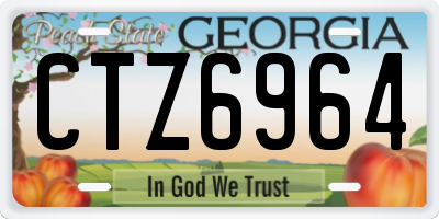 GA license plate CTZ6964
