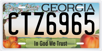 GA license plate CTZ6965