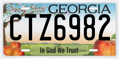 GA license plate CTZ6982
