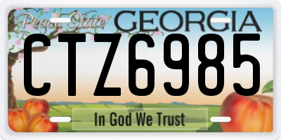GA license plate CTZ6985