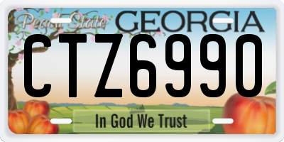 GA license plate CTZ6990