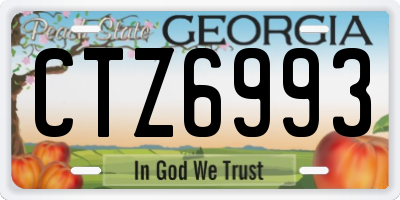 GA license plate CTZ6993