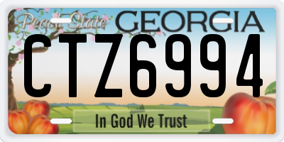 GA license plate CTZ6994