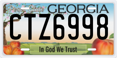 GA license plate CTZ6998