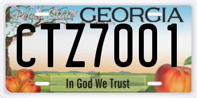 GA license plate CTZ7001