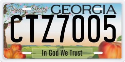 GA license plate CTZ7005