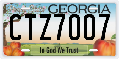 GA license plate CTZ7007