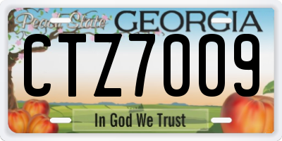 GA license plate CTZ7009