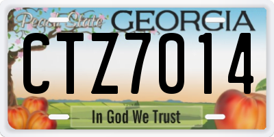 GA license plate CTZ7014