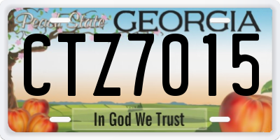 GA license plate CTZ7015