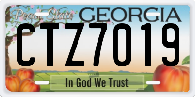 GA license plate CTZ7019