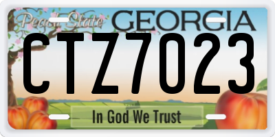 GA license plate CTZ7023