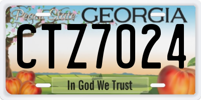 GA license plate CTZ7024