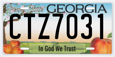 GA license plate CTZ7031