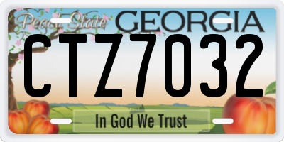 GA license plate CTZ7032