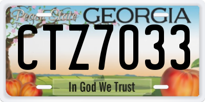 GA license plate CTZ7033