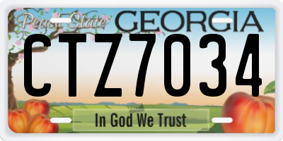 GA license plate CTZ7034