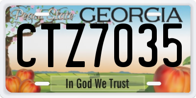 GA license plate CTZ7035
