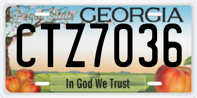 GA license plate CTZ7036