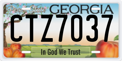 GA license plate CTZ7037