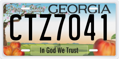 GA license plate CTZ7041