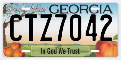 GA license plate CTZ7042