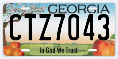 GA license plate CTZ7043