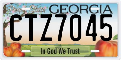 GA license plate CTZ7045