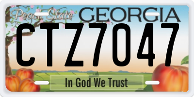 GA license plate CTZ7047